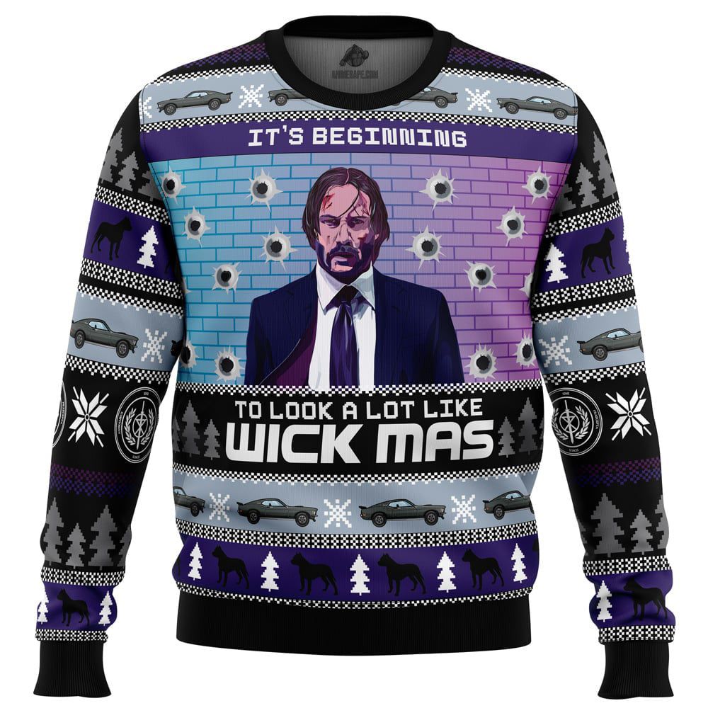 Wick-Mas John Wick Ugly Christmas Sweater - 6XL