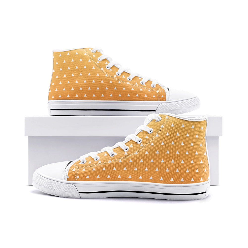 Zenitsu Agatsuma Demon Slayer Classic High Top Canvas Shoes - White - M US14/EU48