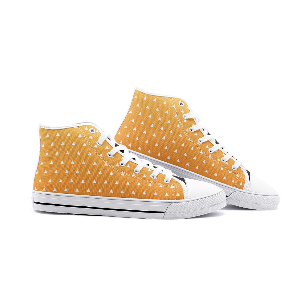 Zenitsu Agatsuma Demon Slayer Classic High Top Canvas Shoes - White - M US10/EU44